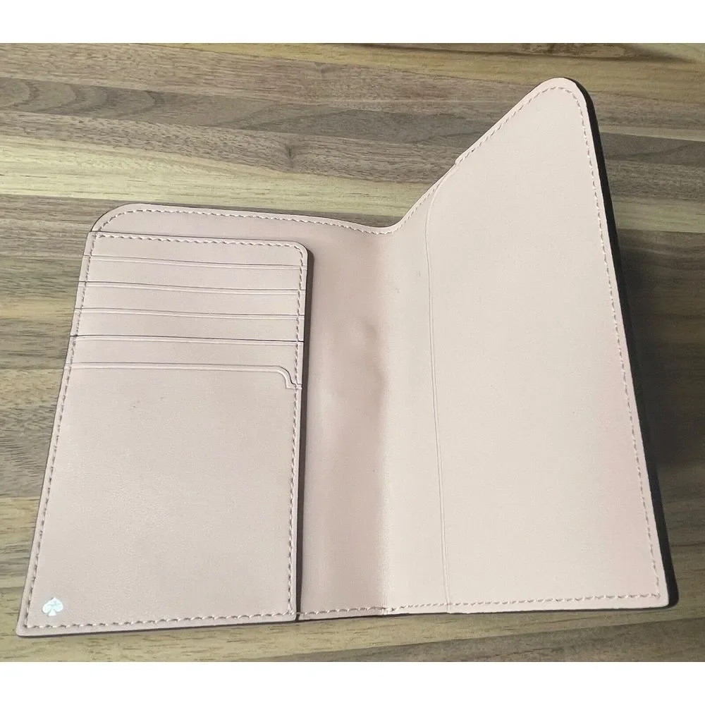 Kate Spade Frosty Penguin Leather‎ Passport Holder Travel Wallet Multi